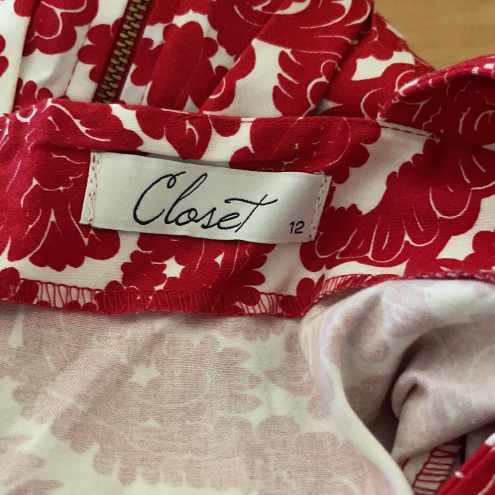 Closet Modcloth red white dress medium - Picture 6 of 7